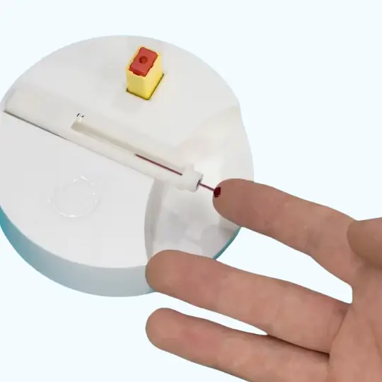 Step 1: Place blood drop